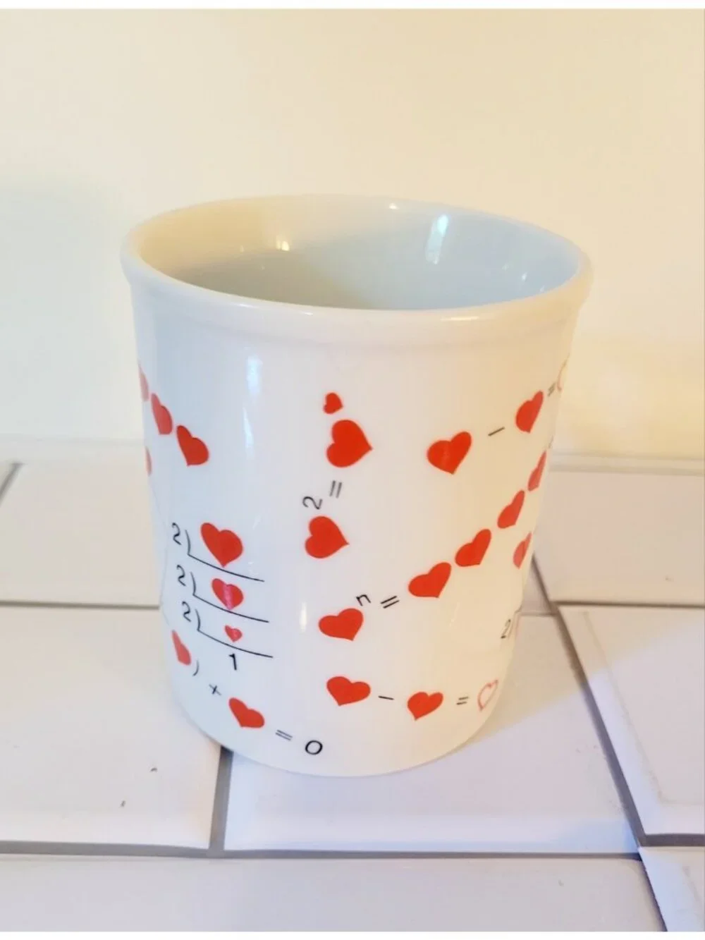 Rare Vintage Toscany Collection Hearts Heart Mug Math LOVE Made In Japan